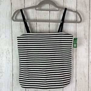 Gap Compact Jersey Tube Top Women’s S Detachable Straps Black White Stri…